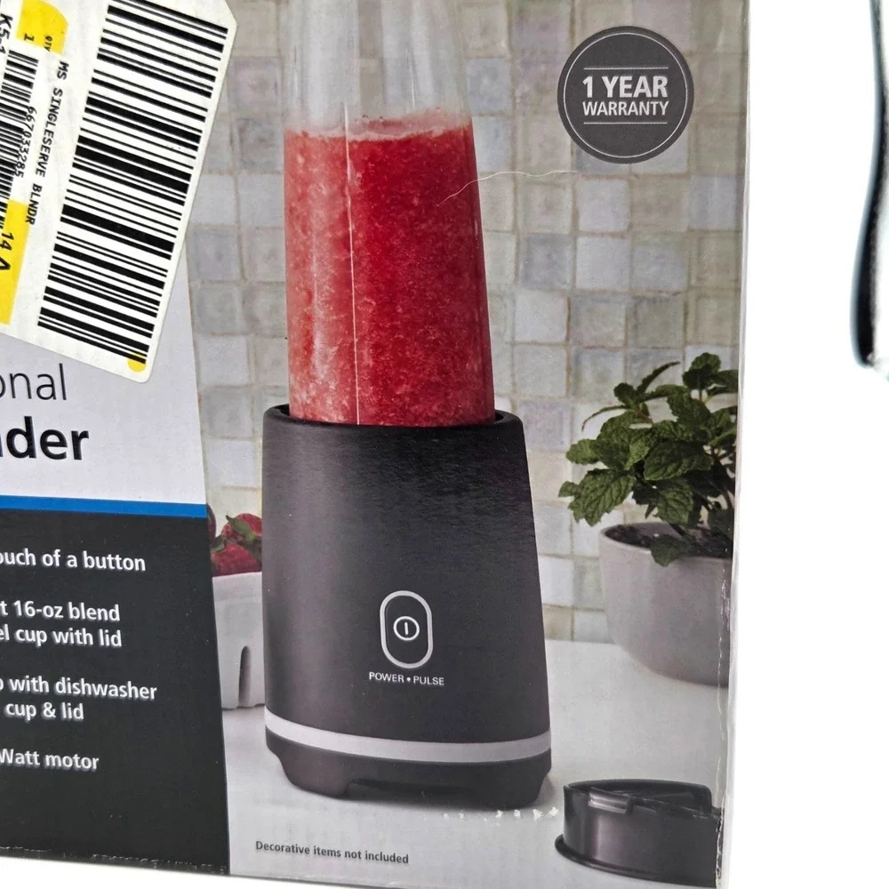 Mainstays Single Serve Personal Blender 16 oz Blend & Go Travel Cup W/ Lid NIB